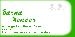 barna mencer business card